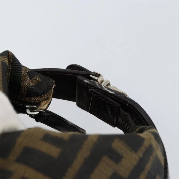 FENDI Zucca Canvas Vanity Hand Bag Black Brown Auth ar13759 - Picture 9 of 16